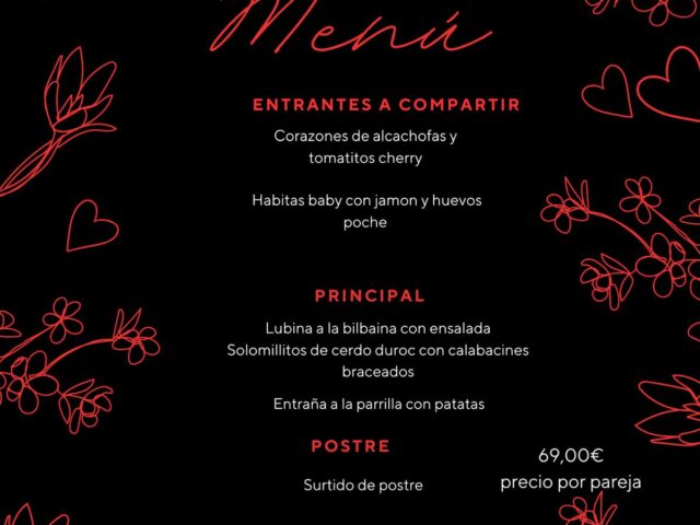 Cena de San Valentín en Restaurante Muriel