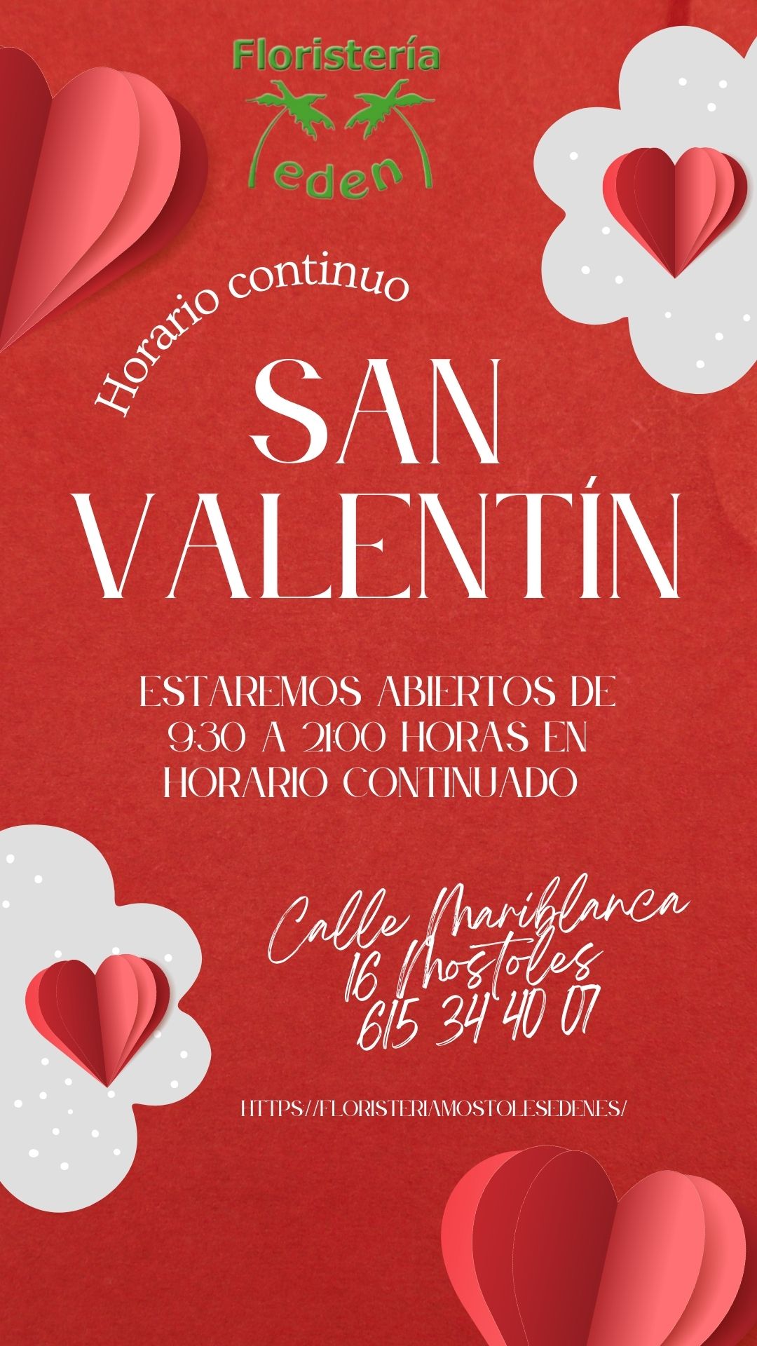 Campaña de San Valentín en Floristería Edén